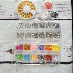 Nail art decorations designs crystals rhinestones